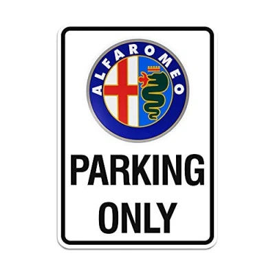 Afbeelding van Alfa Romeo 21402 Parking Only Logo jaren 80 28 x 40 cm