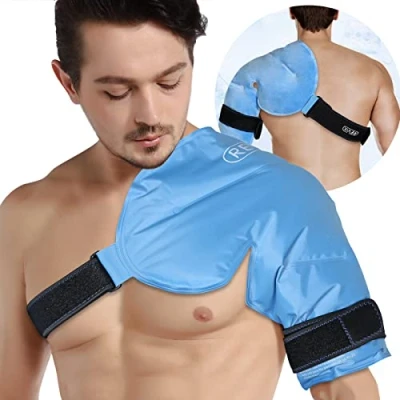 Afbeelding van REVIX XL Shoulder Ice Pack Herbruikbare Rotator Manchetten Koude Gel voor schouderblessures en chirurgie, zachte pluche voeringen, elastisch duurzaam