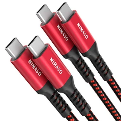 Afbeelding van NIMASO USB C naar kabel [2 m / 2 m/set van 2], type 60 W 3 A snel opladen nylon gevlochten voor Galaxy S21 Ultra S20 S10 S9 A70 Note10, Huawei, Google Pixel 3a, iPad Pro 2021 2018,