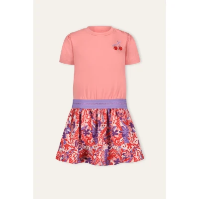 Afbeelding van Kinder B.Nosy Mini&#039;s Jurk Dorsi Rood Cherry Geranium pink Maat 80