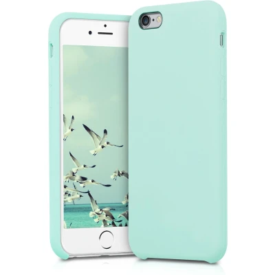 Afbeelding van kwmobile telefoonhoesje geschikt voor Apple iPhone 6 / 6S Hoesje met siliconen coating Smartphone case in mat mintgroen