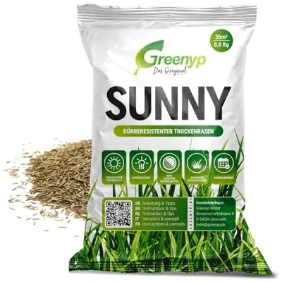 Afbeelding van Greenyp® Sunny Droogbestendig, droogtebestendig, voor 35 m², graszaad, gazonzaad, gras, nazaaien, snel kiemend