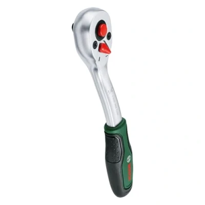Afbeelding van Bosch 1/4&quot; ratel (krachtige voor diverse DIY klussen; hoog koppel tot 93 Nm; drijfwerk 72 tanden; vergrendelknop; intuïtieve richtingknop; gebogen nek; ergon. softgrip)