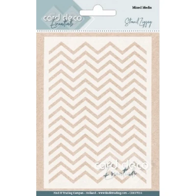 Afbeelding van Card Deco Essentials Mixed Media Stencil Zigzag