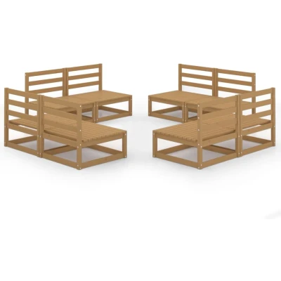 Afbeelding van vidaXL 8 delige Loungeset massief grenenhout honingbruin