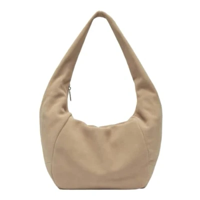 Afbeelding van LIEBESKIND BERLIN Leren Schoudertas Farrah Hydro Suede Hobo Bag Beige