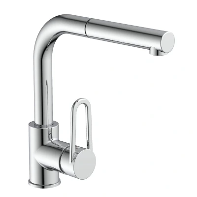 Afbeelding van SCHÜTTE DESIGN RING Keukenkraan Mengkraan Met uittrekbare uitloop Chroom