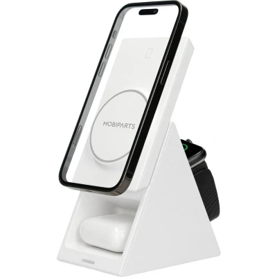 Afbeelding van Mobiparts Wireless 3 in 1 Charger 15W Triangle Wit