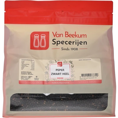 Afbeelding van Van Beekum Specerijen Peper Zwart Heel 1 kilo (hersluitbare stazak)