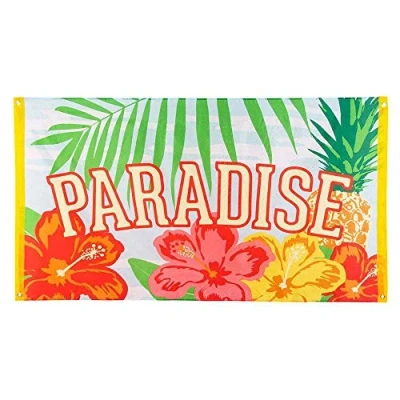 Afbeelding van Boland Polyester vlag &#039;Paradise&#039; Tropisch Hawaii Themafeest Tuinfeest
