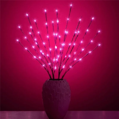Afbeelding van Kerst wilgentakken set 20 LEDs Roze