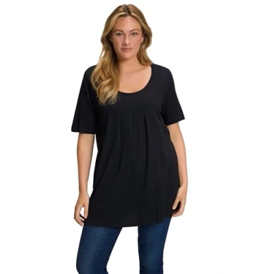 Afbeelding van Ulla Popken Tshirt print, Dames, Maat: 46/48, Schwarz