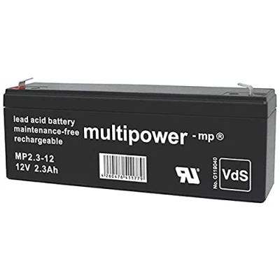 Afbeelding van Multipower Lood vlies accu 12 V, 2,3 Ah, 4,8 mm aansluiting, VdS