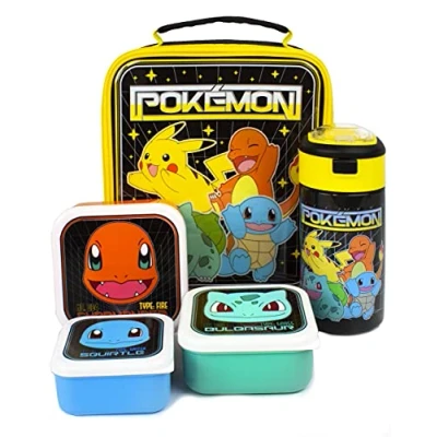 Afbeelding van Pokemon lunch tas 5 stuk (voedselzak waterfles 3 snack potten) Een maat