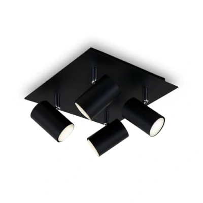 Afbeelding van Briloner Leuchten RUN Plafondlamp 4 lichts Spots kantelbaar GU10 max. 40 Watt Zwart