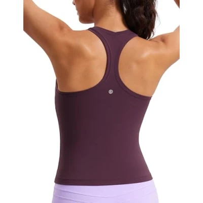 Afbeelding van CRZ Yoga Butterluxe Racerback Workout Tank Tops voor Vrouwen Mouwloze Gym Atletische Shirts Camisole Donker paars S