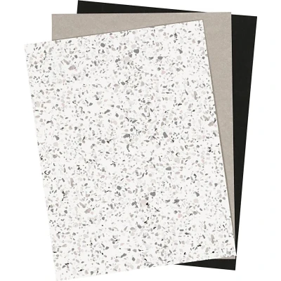 Afbeelding van Creotime leerpapier wit/ bruin/ zwart 3 stuks