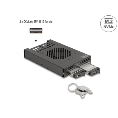 Afbeelding van Delock 3.5″ Wechselrahmen für 2 x M.2 NVMe SSD mit OcuLink SFF 8612