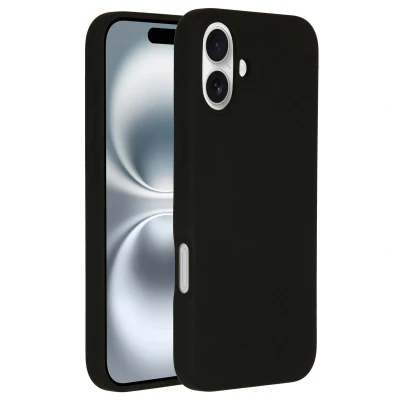 Afbeelding van Apple iPhone 16 Plus MagSafe Hoesje Siliconen en TPU (zacht) Accezz Softcase/Backcover Zwart Telefoonhoesje