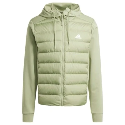 Afbeelding van adidas Heren Essentials Hybrid Down Hooded Jacket, tent green, S