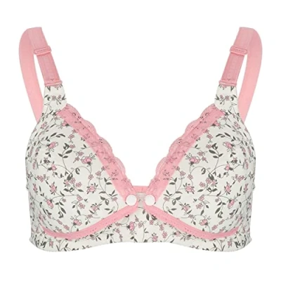 Afbeelding van Zerodis voedingsbeha Floral Lace katoen open voorkant voor zwangere vrouwen Dameskleding zonder stalen ringen (40/90 roze)