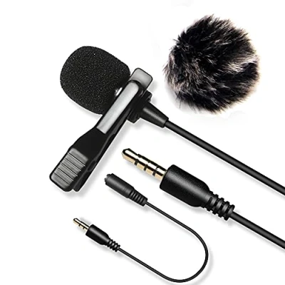 Afbeelding van Nicama LVM3 6M Microfoon Stropdas met Voorruit, Furry Muff, Audio Opname Lavalier voor PC Sony Nikon Canon Camcorders Videocamera en iPhone Samsung Smartphone
