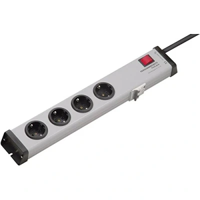 Afbeelding van EHMANN 0250x00042301 Persoonlijke bescherming stekkerdoos 4 voudig LS, verlichte schakelaar, aardlekschakelaar FI 30mA, stroomonderbreker 16A