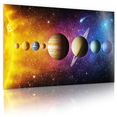 Afbeelding van Zonnestelsel XXL Universum Poster; Galaxy Ruimte Foto Muur Art Print 80 x 45 cm Muurdecoratie met indrukwekkende kleuren (Zonnestelsel)