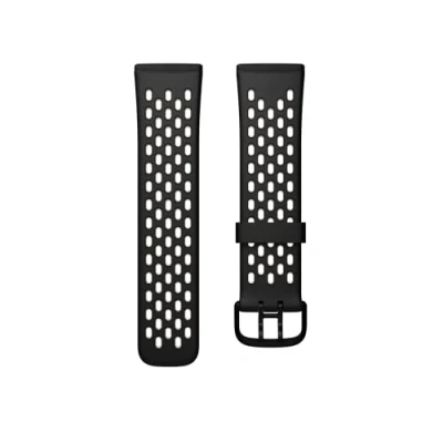 Afbeelding van Fitbit Versa 3/sense Sportbandje Zwart/ivoorwit Large