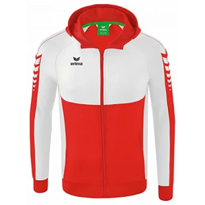 Afbeelding van Six Wings trainingsjack met capuchon rood/wit / 116