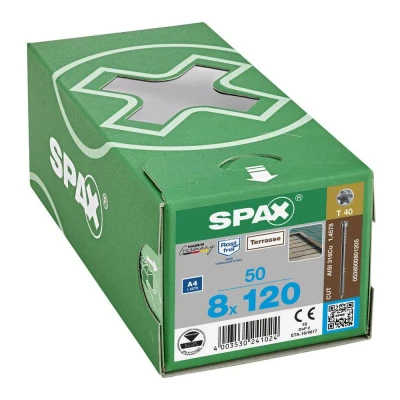 Afbeelding van Spax Vlonderschroef RVS T40 A4 8.0 x 120mm