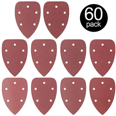 Afbeelding van Rustark Schuurpapier voor muis, 60 stuks, klittenbandsluiting, verschillende soorten 40/60/80/100/120/180/240/320/400/800 mouse, schuurpapier, set schuurpads, haken en lus