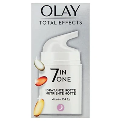 Afbeelding van Olay/Olaz gezichtscrème Total Effects 7 in 1, hydraterend, gemotoriseerde formule met antioxidatieve vitaminen, strakke huid, voedde en beschermde doseerder box, volledig recyclebaar, 50 ml
