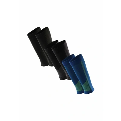Afbeelding van DANISH ENDURANCE Compressie Hoezen voor Kuiten, Hardlopen &amp; Sporten, Boost Circulatie, Dames Heren Meerkleurig (1xZwart, 1xZwart/Grijs, 1xBlauw/Geel) M