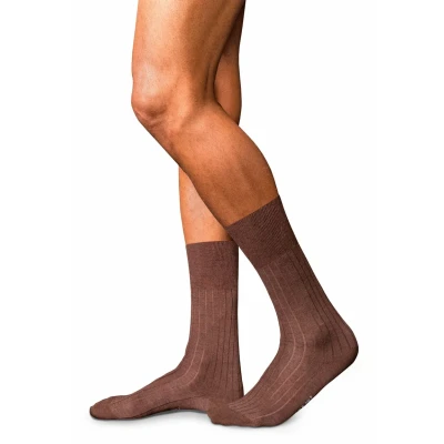 Afbeelding van FALKE Heren Sokken No. 2 M SO Kasjmier eenkleurig 1 Paar, Bruin (Teak Melange 5456), 41 42