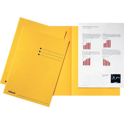 Afbeelding van Esselte dossiermap geel, karton van 180 g/m², pak 100 stuks