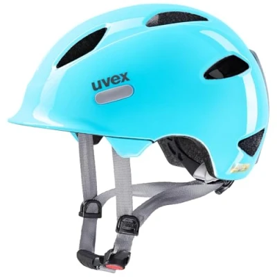 Afbeelding van uvex oyo lichte fietshelm voor kinderen individueel passysteem uitbreidbaar met led licht cloud blue grey 50 54 cm