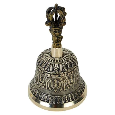 Afbeelding van Zap Impex Dorje Vajra Tibetaanse bel voor meditatie en gebed boeddhistische 15 cm kerstcadeau