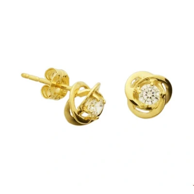 Afbeelding van Trendjuwelier huiscollectie Oorknoppen Bloem Zirkonia Geelgoud