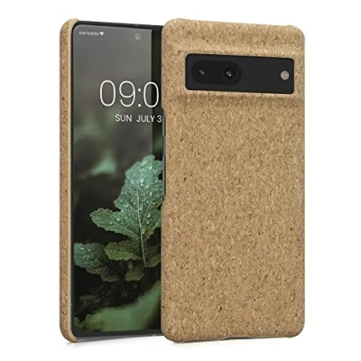 Afbeelding van kwmobile Hoesje compatibal met Google Pixel 7 case Telefoonhoesje coating van kurk Handige beschermhoes in lichtbruin