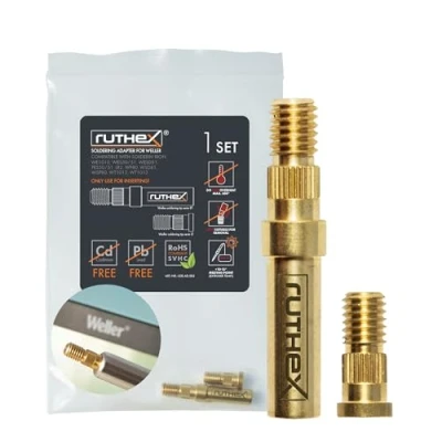 Afbeelding van ruthex 2 x soldeerpunten adapter Weller serie ET &amp; LT soldeerboutpunt compatibel met soldeerbout WE1010, WP80, WEP70 voor het plaatsen van schroefdraadinzetstukken