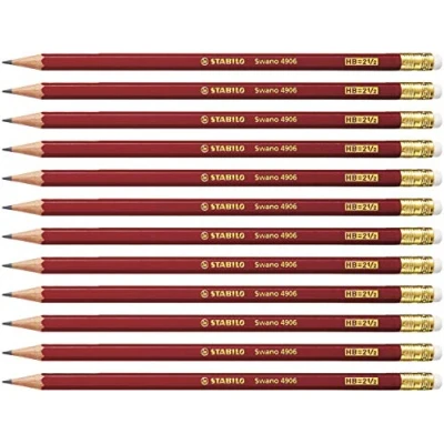 Afbeelding van 12x Potlood STABILO grafiet Swano 4906 HB met gumtip