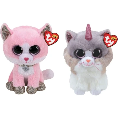 Afbeelding van Ty Knuffel Beanie Buddy Fiona Pink Cat &amp; Asher