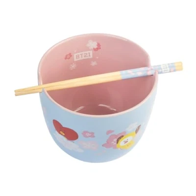 Afbeelding van Grupo Erik Set Ramen Kom BT21 Japanse Soepkom met Eetstokjes Bowl Soepkommen Voor Pasta udon Aziatische Noedels 1,4 l