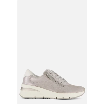 Afbeelding van Tamaris Sneakers laag, Dames, Maat: 36, Silver Leer en imitatieleer