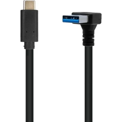 Afbeelding van USB C naar A haaks (beneden) kabel USB3.0 tot 0,9A / zwart 0,20 meter