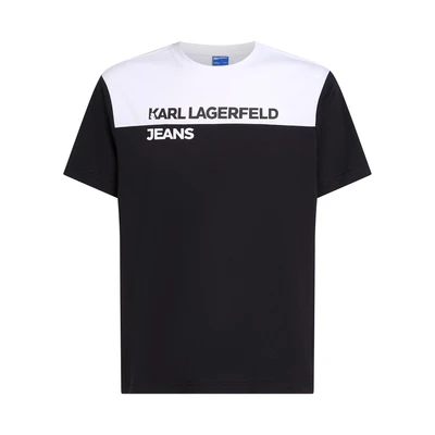 Afbeelding van Karl Lagerfeld Jeans Blocked TEE Tshirt print, Heren, Maat: Large, White/black