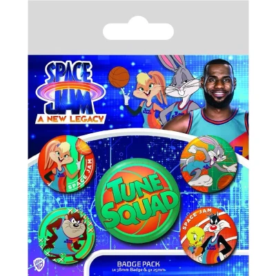 Afbeelding van Warner Bros Space Jam: A New Legacy &quot;Tune Squad&quot; Set van 5 Badges