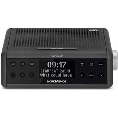 Afbeelding van Nordmende Transita 115 Digitale wekkerradio (DAB+/FM, met dubbel alarm, slaaptimer, snooze functie, dimbaar OLED display tijd en informatieweergave, 3 watt), antraciet