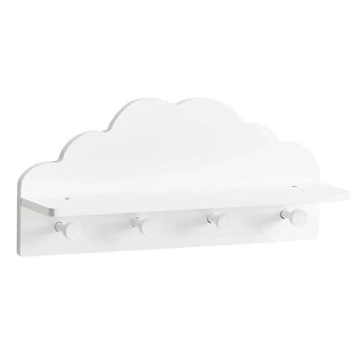 Afbeelding van Zeller, Kinderwandkast, &#039;Cloud&#039;, MDF, Wit, ca. 48 x 12 22 cm, voor kinderkamer, kleerhanger